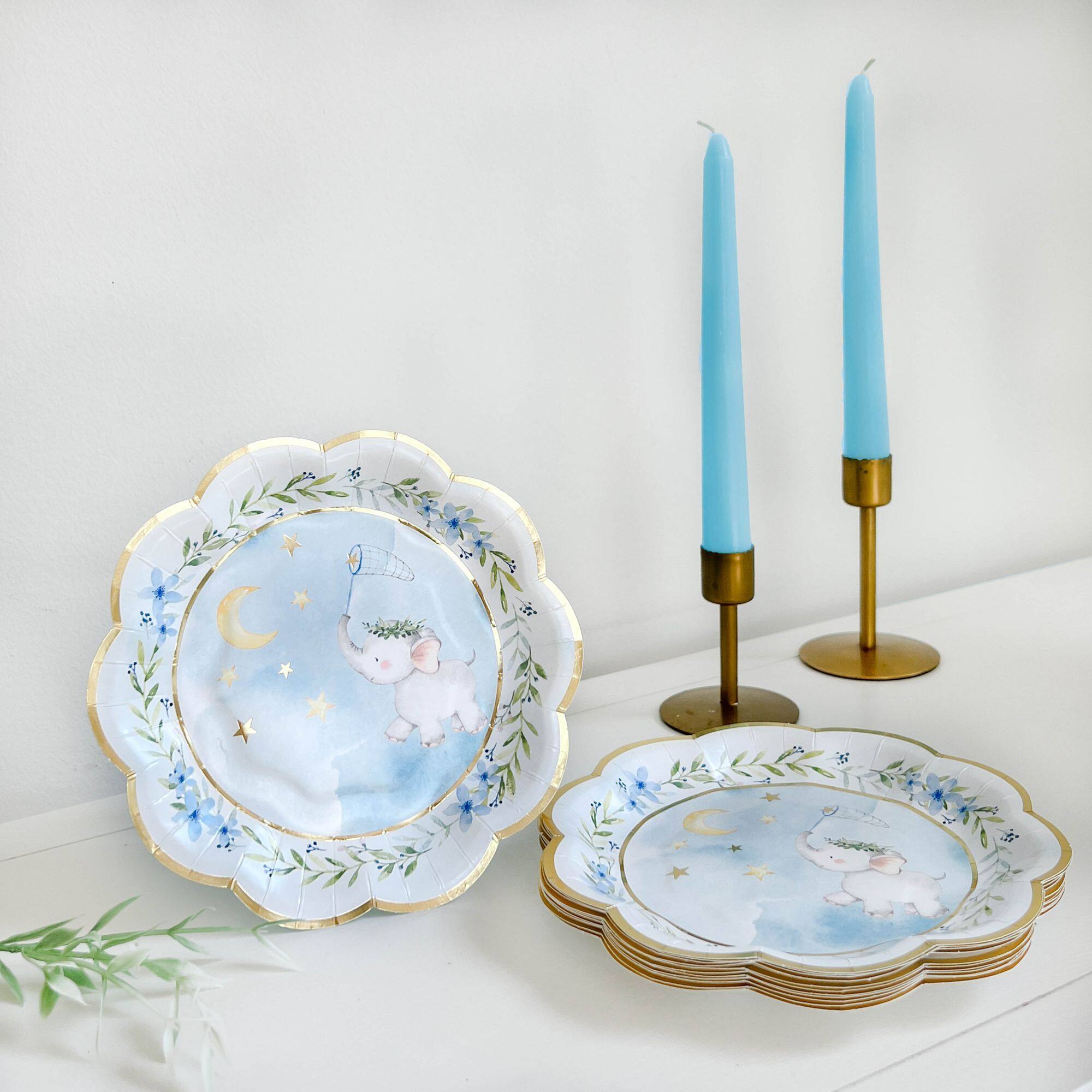 Kate Aspen® 7" Blue Elephant Baby Shower Premium Paper Plates, 16ct.